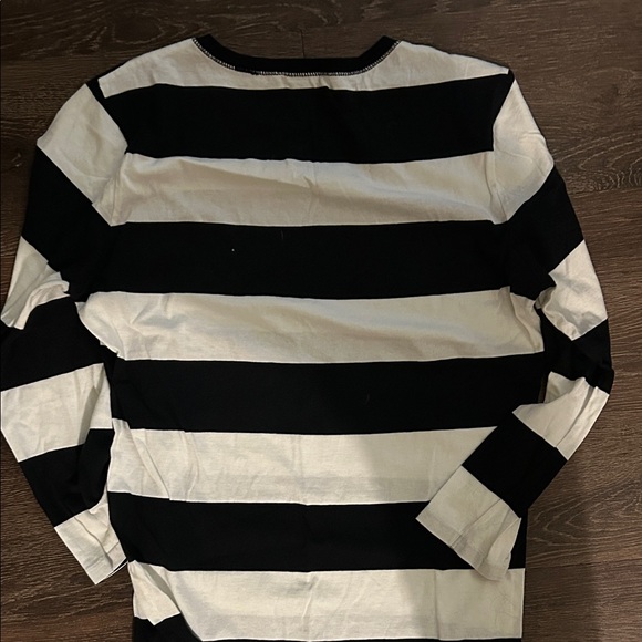 Polo by Ralph Lauren Black and White Striped Blouse - Picture 7 of 7